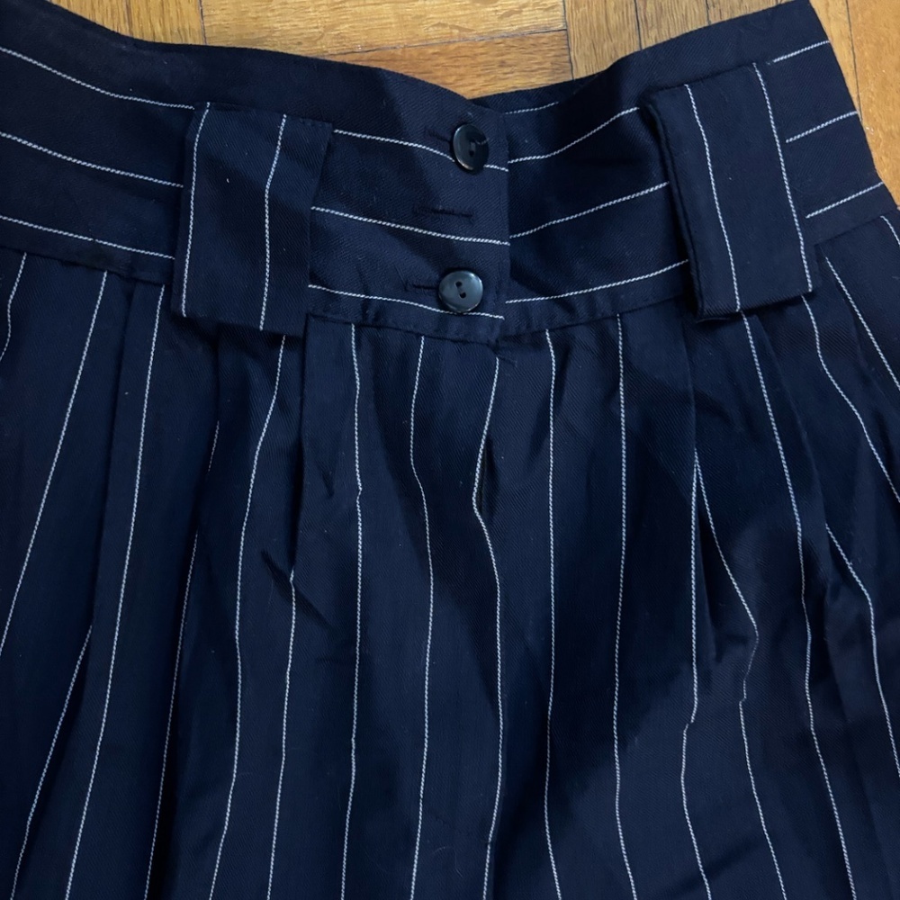 Vintage 80s pinstripes culottes feels like wool * accepting offers - Picture 4 of 8